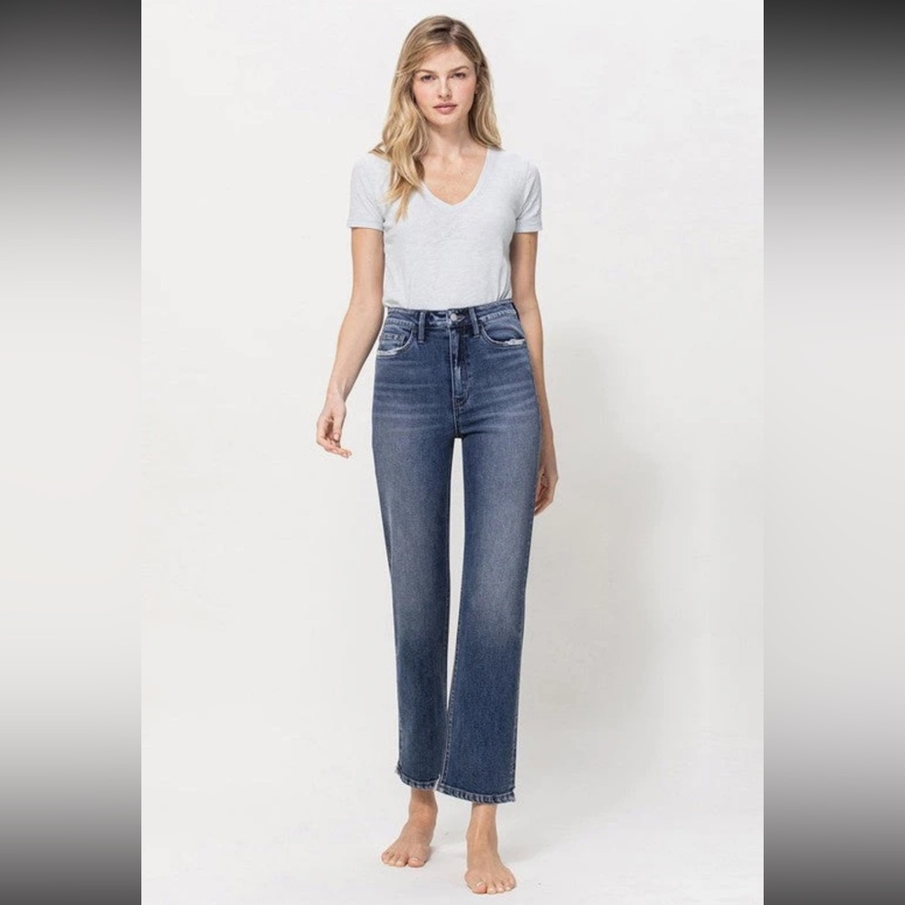 NWT Flying Monkey Distressed High Rise Stretch Ankle Straight Jeans